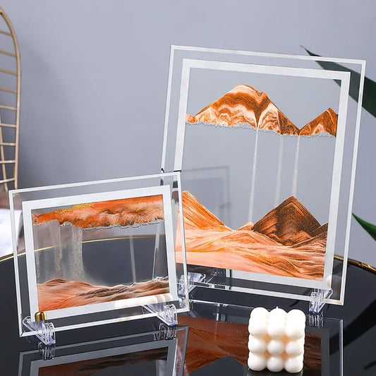 Creative Moving Sand Art Painting Frame 3D Deep Sea Sandscape in Motion Display Quicksand Hourglass Flowing Sand Home Decor Gift